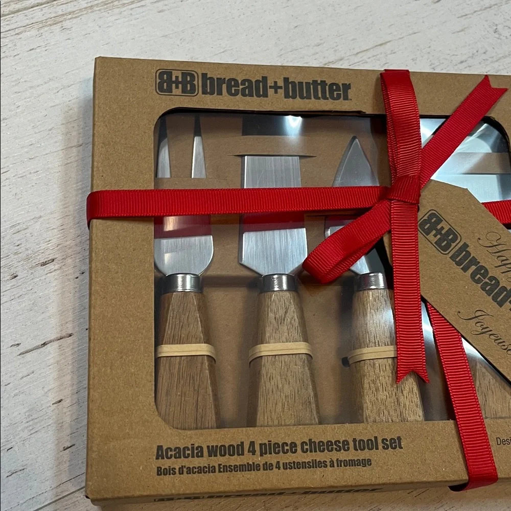 Bread + Butter Acacia Wood 4 Piece Cheese Tool Gift Set